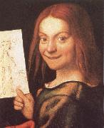 CAROTO, Giovanni Francesco Red-Headed Youth Holding a Drawing oil painting on canvas